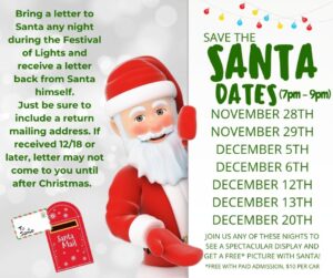 santa dates poster - Fairfield county festival of lights