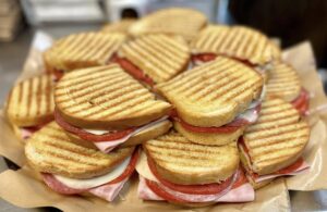 tower of Italian paninis