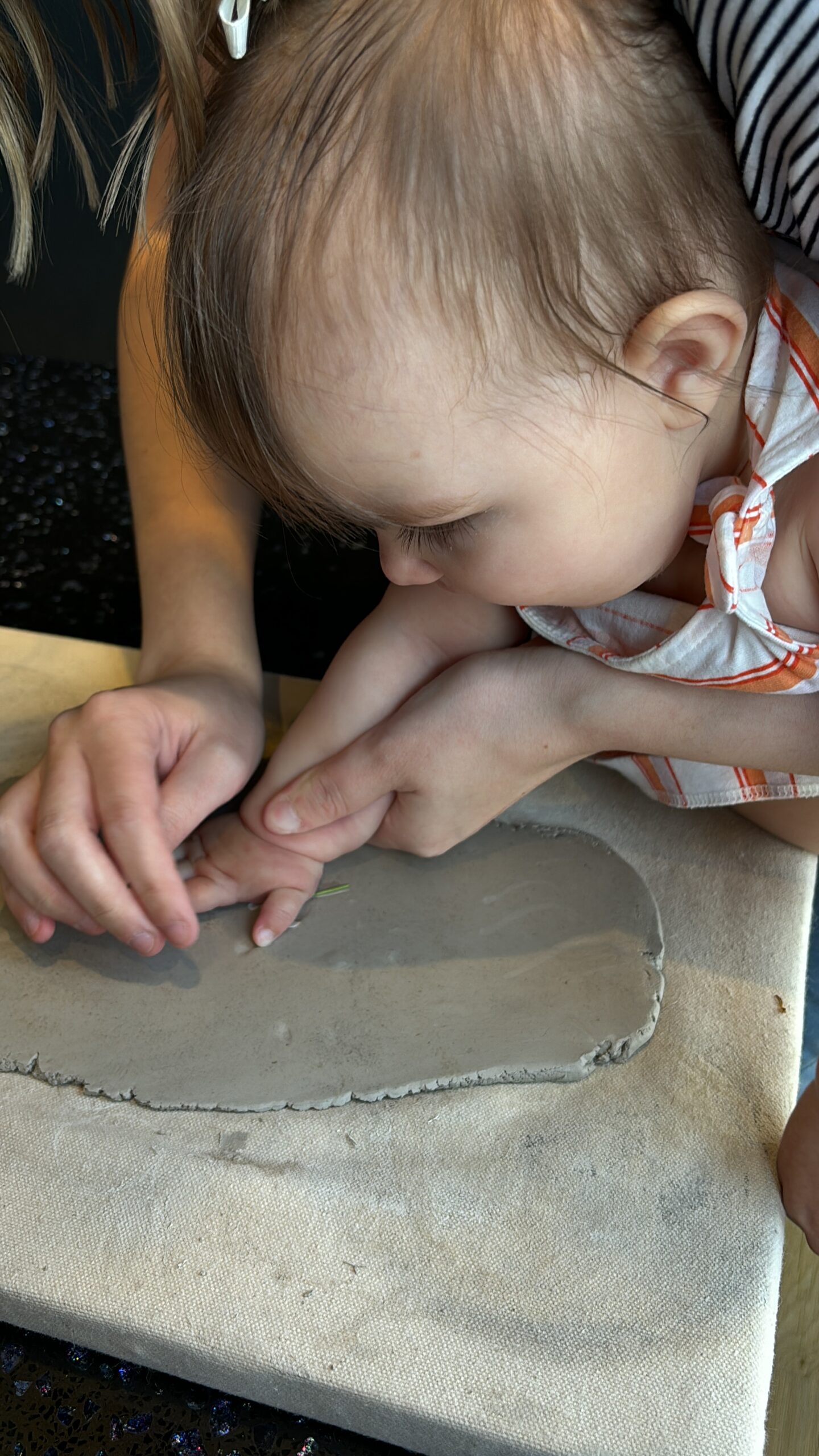 child making pottery at Art and Clay in downtown Lancaster Ohio