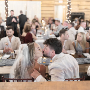 Barn at Rush Creek, couple kissing