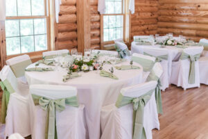Hocking Hills Wedding Chapel, dining tables and arrangments
