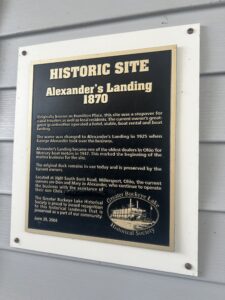 alexanders landing historical plaque at buckeye lake in Ohio