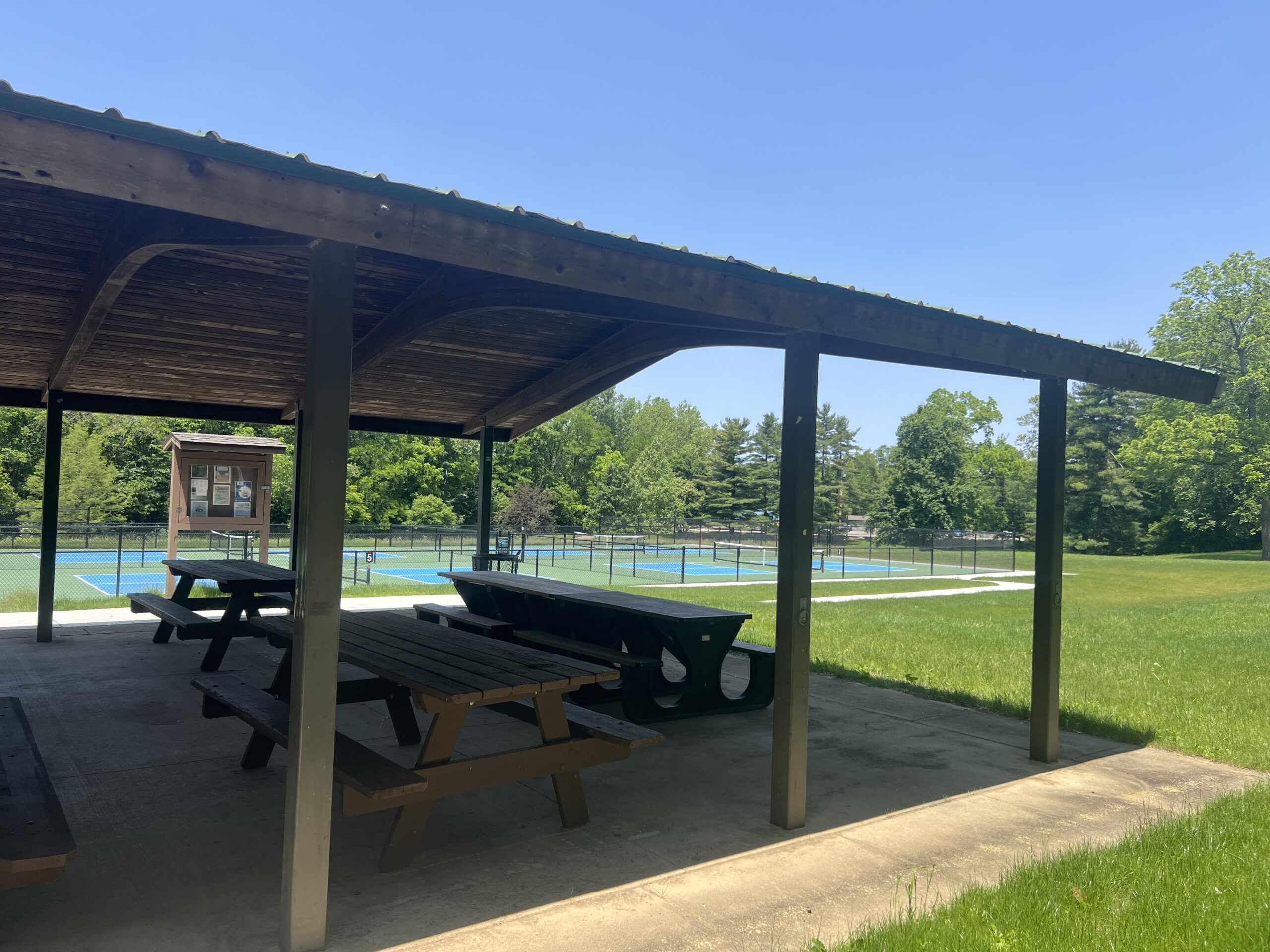 picnic tables and shelter
