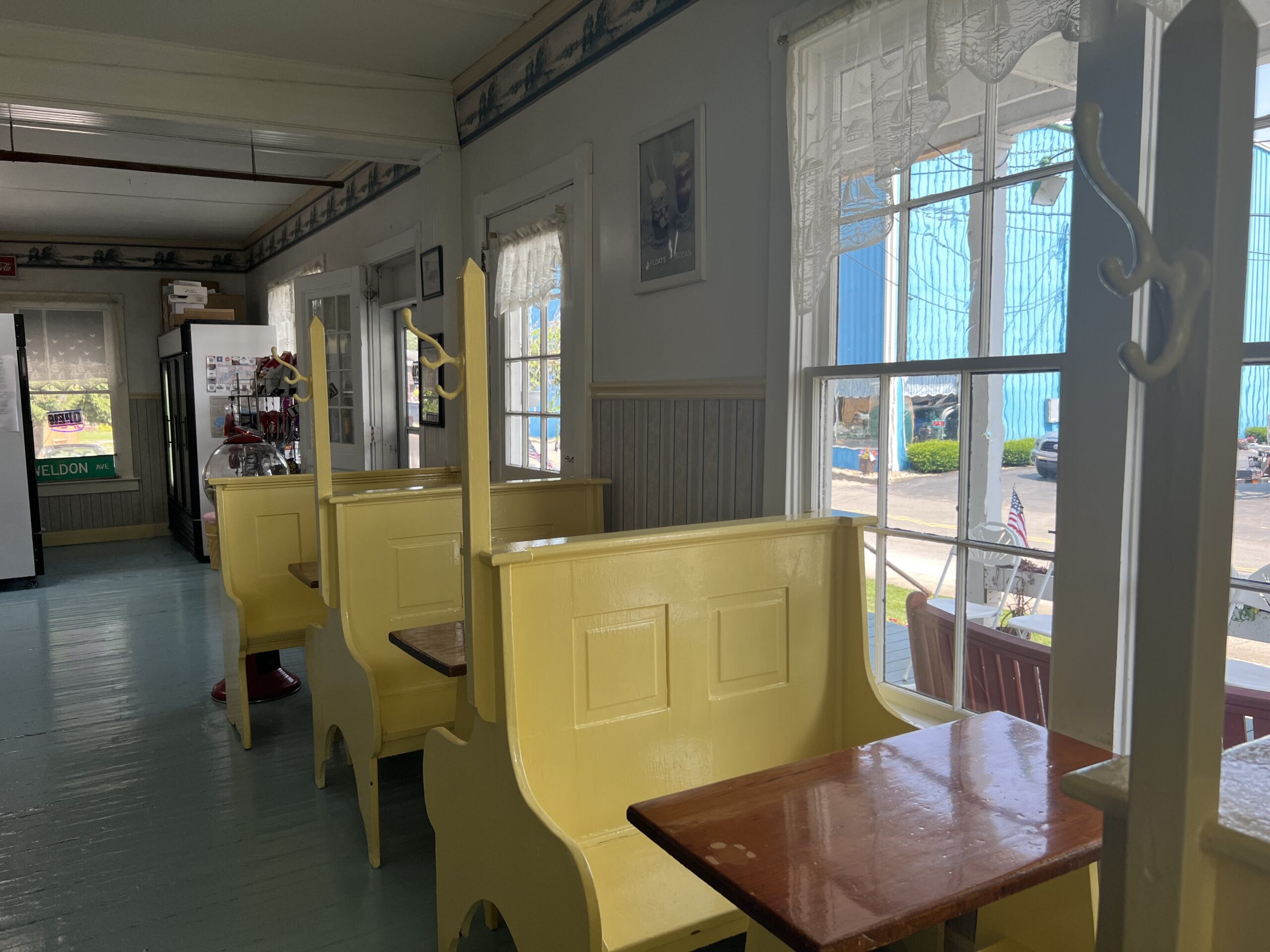 inside table at weldons ice cream factory