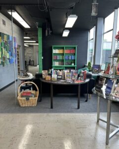 bookshelf inside of a bookstore