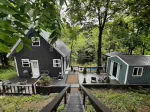 lakeside cottage exterior