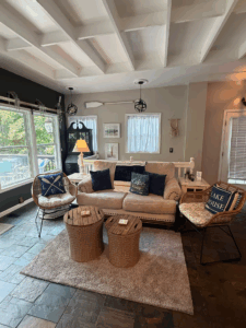 lakeside cottage living room