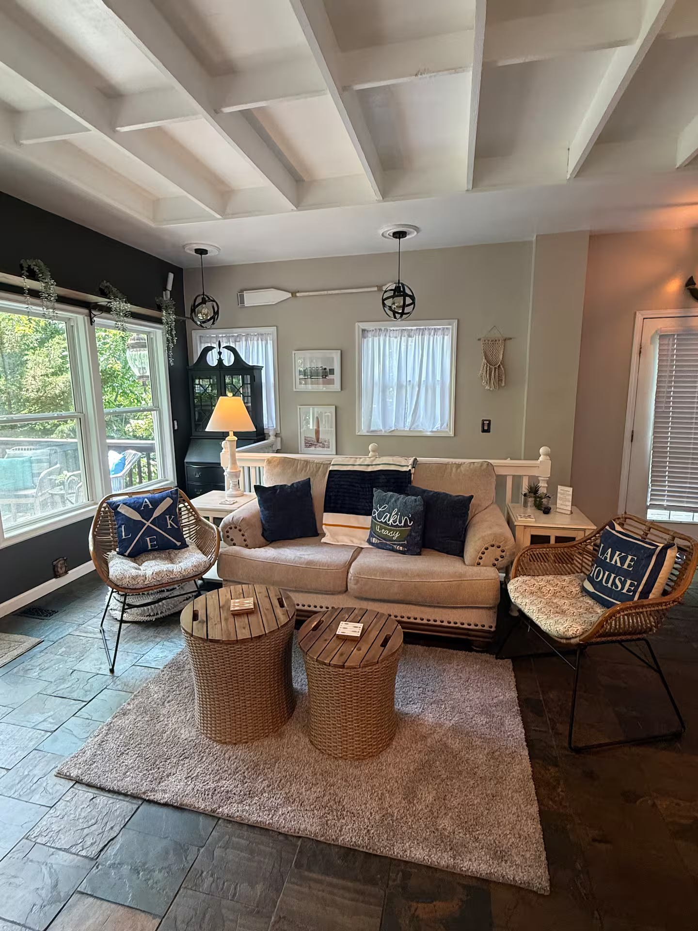 lakeside cottage living room
