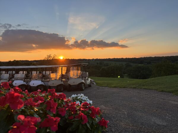 sunset over the golf course