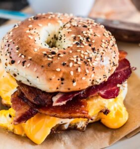 bagel with bacon egg and cheese