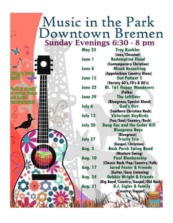 Music in the Park poster