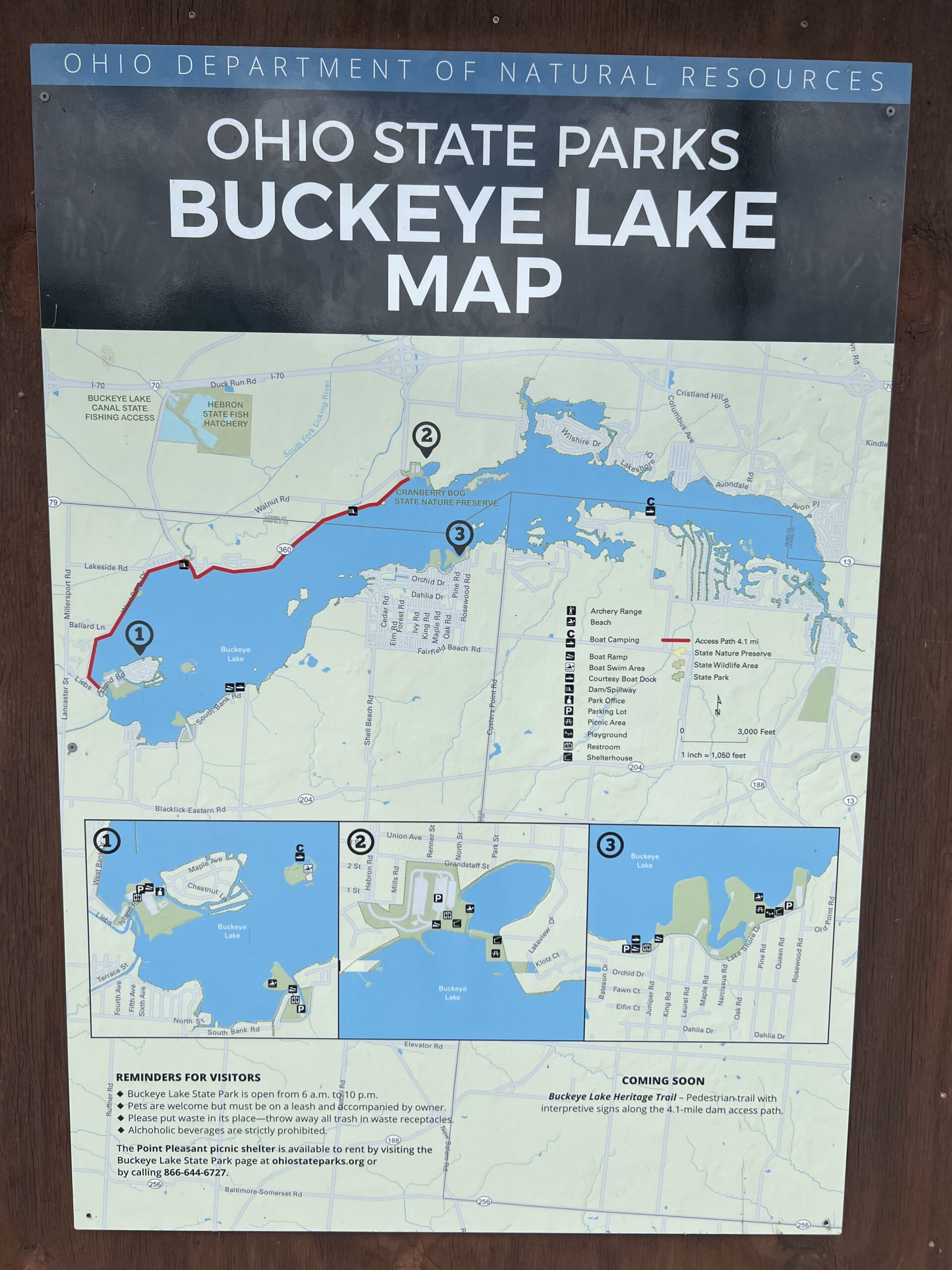 canal heritage site at buckeye lake signage