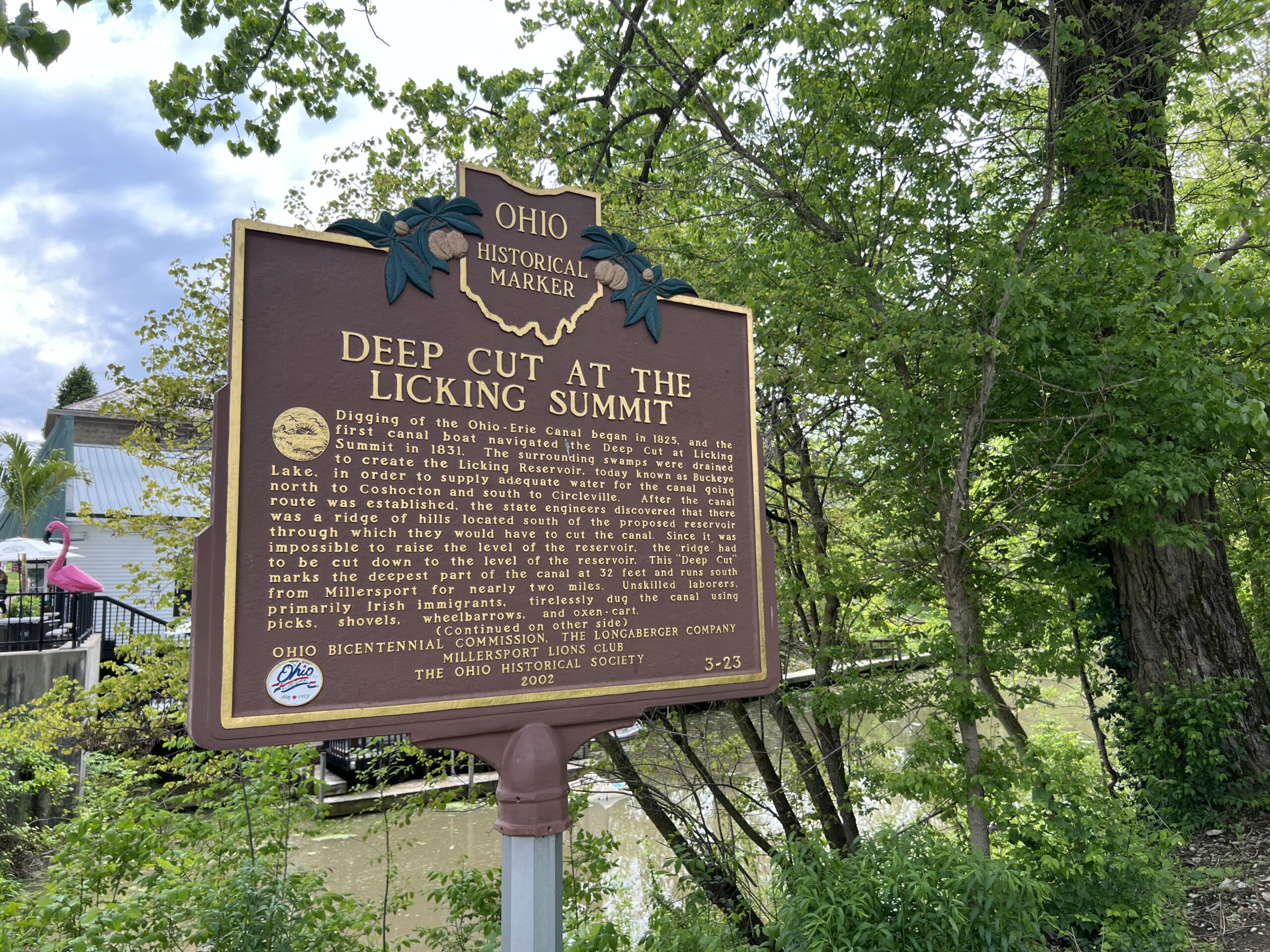 historic marker in millersport ohio