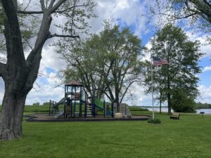 playground at a lakeside park