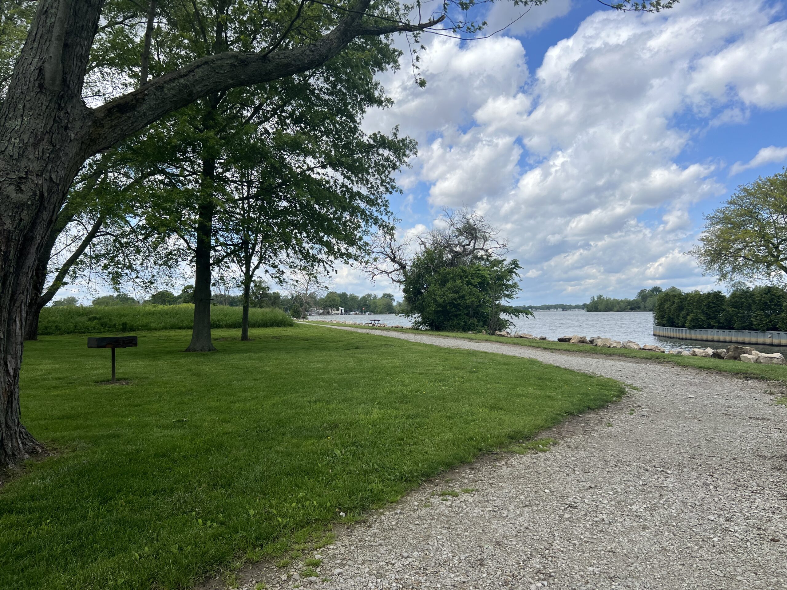 trail at a lakeside park