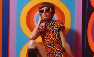 stock image of midcentury style woman