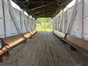covered bridge interior in the Millersport Heritage Village