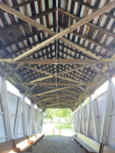 covered bridge interior in the Millersport Heritage Village