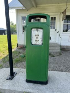 historic gas pump in the Millersport Heritage Village