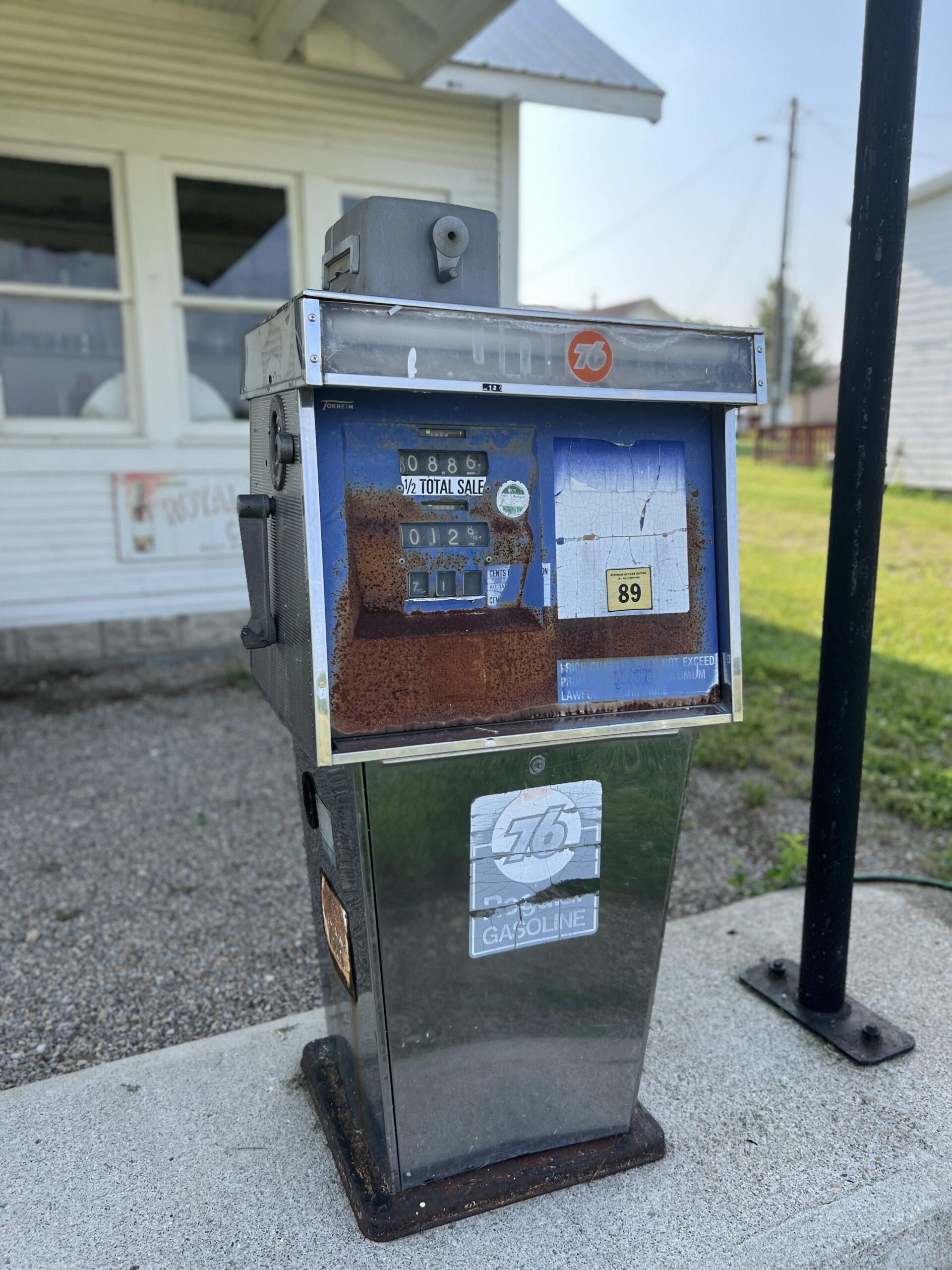 historic gas pump in the Millersport Heritage Village
