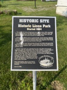 historic plaque in the Millersport Heritage Village