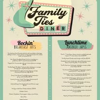 Menu for the Family Ties Diner