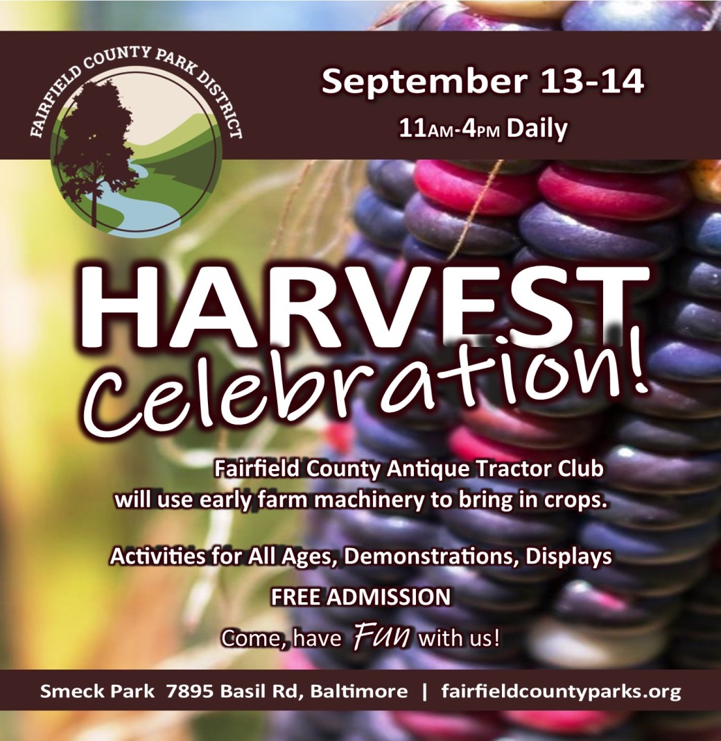 Promotional image for the harvest celebration event at smeck park