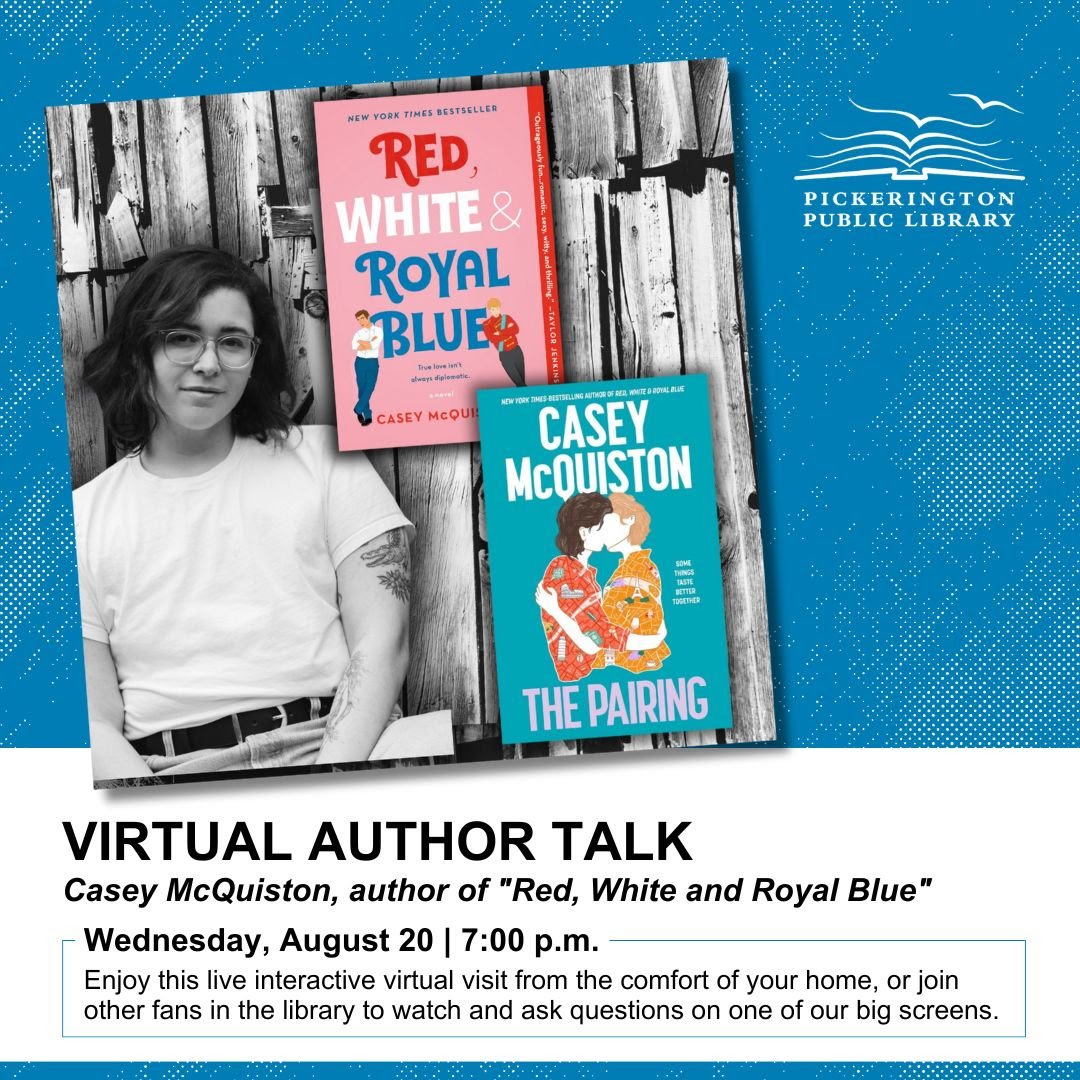 Promotional image for a virtual author talk