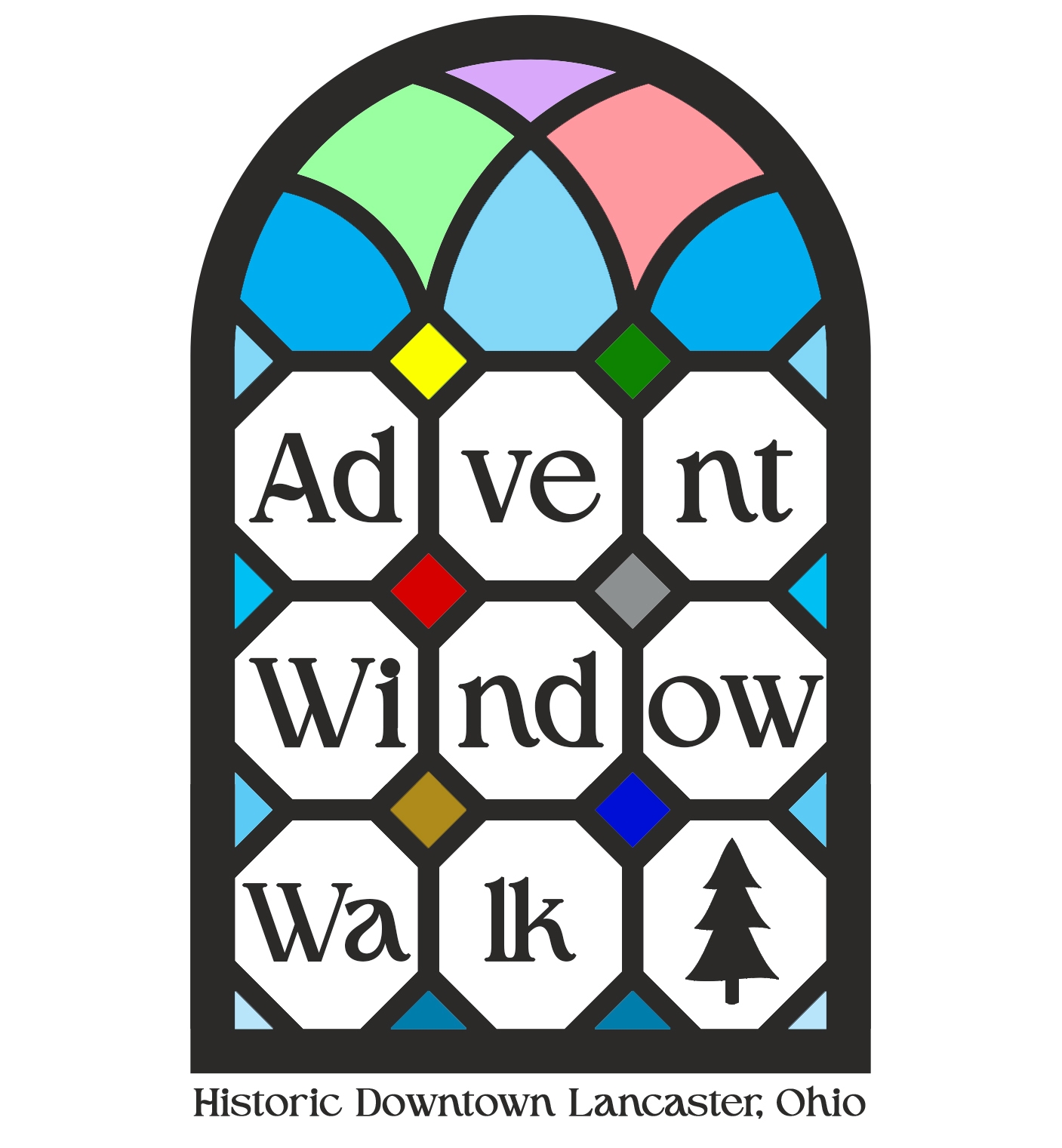 Advent Window Walk Logo, historic downtown Lancaster