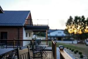 The back porch of The Pines at Buckeye Ridge