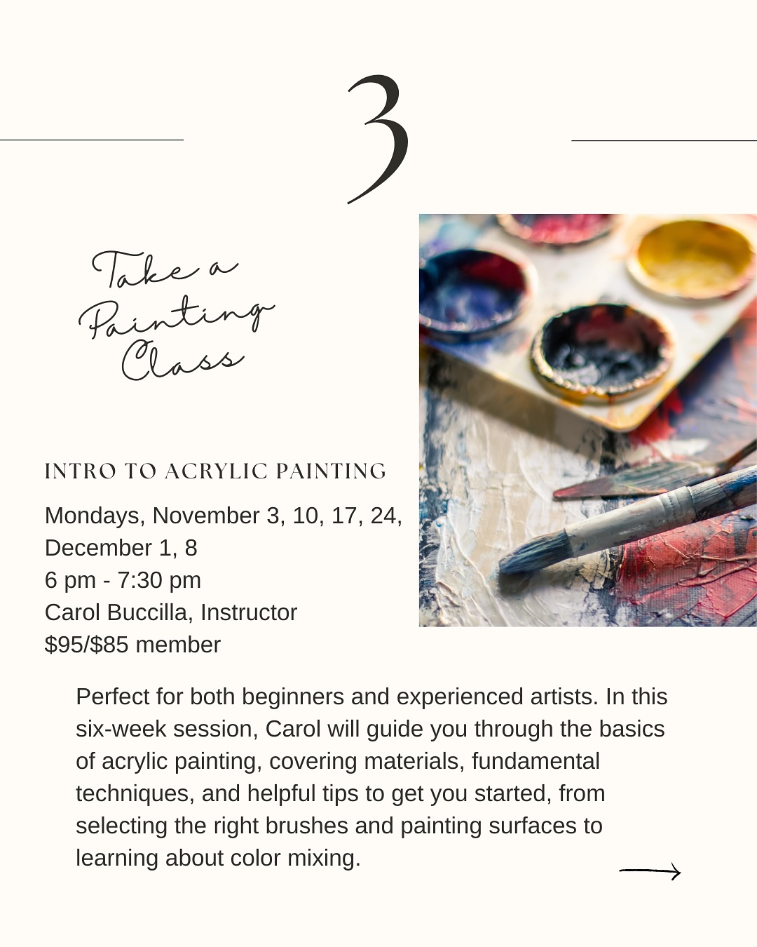 Promotional image for acrylic painting class