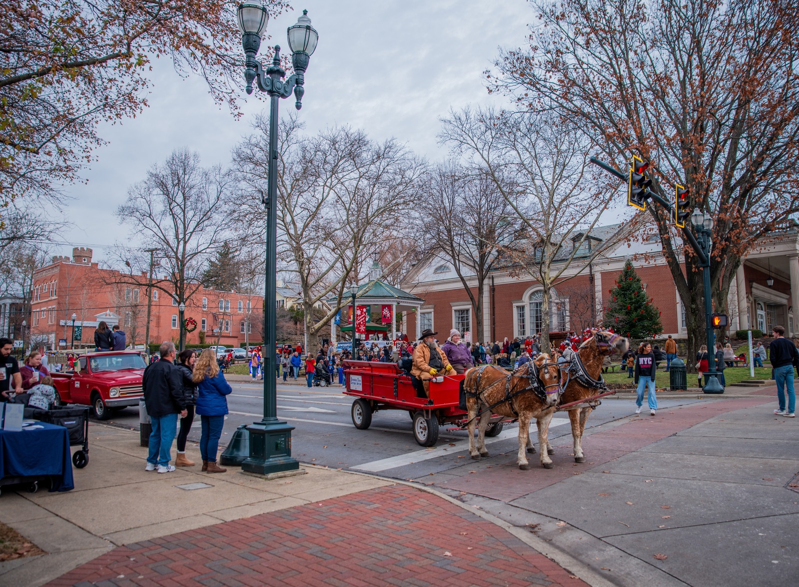 winterfest in downtown lancaster - horse drawn carriage ride