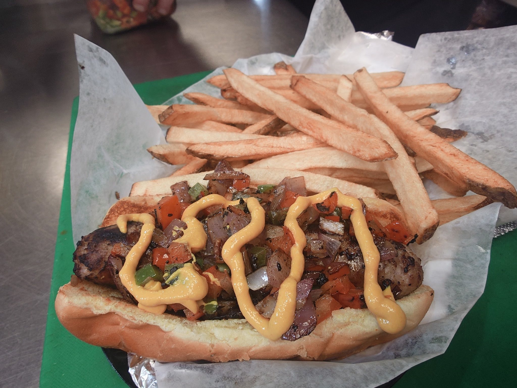 Photo of a hot dog from Old Bill Baileys bar